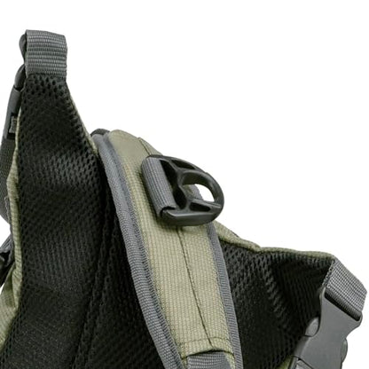 Fall River Fishing Chest Pack, Fits Up to 2 Tackle/Fly Boxes, 152 Cu in / 2.5 L - color: Olive Green