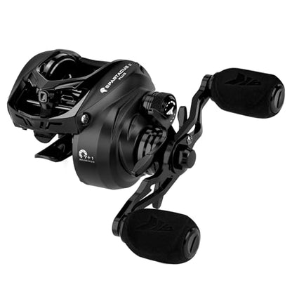 KastKing Spartacus II Plus Baitcasting Reel, DualBalance™ Magnetic Braking System, 8.0:1 High-Speed Gear Ratio, Ultralight 6 oz, 7+1 MaxiDur Double-Shielded Ball Bearings, Fishing Reels - color: Left-8.0:1
