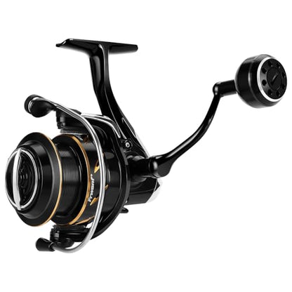 New DF Spinning Reel Saltwater Freshwater Fishing Reel Shallow Aluminum Spool, 5.2:1 Gear Ratio, Upgraded Copper Gears, Metal Handle Knob, Smooth Bearings - size: 4000, style: Shallow Line Cup