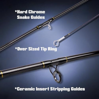 Fiblink Fly Fishing Rod 4 Piece Travel Fly Rod with Fishing Case,Carbon Blank Moderate Fast Action,7'6" 3/4wt to 10' 9/10wt Fishing Pole for Streams,Rivers,Lakes - size: Size:7'6"-3/4WT-4sec-M.F