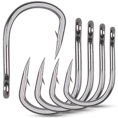 Saltwater Live Bait Fishing Hooks- 35pcs Inline Circle Hooks Catfish Bait Fish Hooks 2X Strong Stainless Steel Hooks for Big Game Fishing 1/0-12/0 - size: 12/0-35pcs