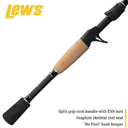 Lew's American Hero Tier 1 Casting Fishing Rod, HM50 Graphite Blank with Stainless Steel Guides, Split Grip EVA Handle, Multicam - size: 6'10", style: Med-heavy Power