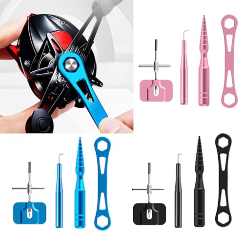 Spool Disassembling Wrench Reel Bearing Pin Remover Wheel Remover Tool Fishing Reel Ball Bearing Maintenance Aluminum Alloy Fishing Tool - color: Remover Blue