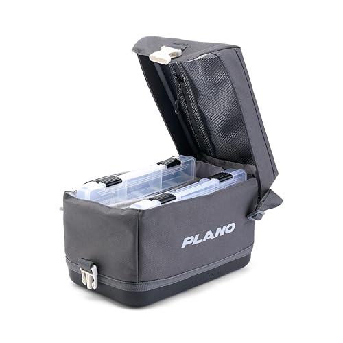 Plano Weekend Softside 3500 Tackle Bag, Cutting-Edge Fishing Tackle Bag, Molded Waterproof Base, Spacious Storage, Die Cut Tool Sleeves, Daisy Chain Attachment Points - color: Slate, style: 3500 Softsider Tackle Bag