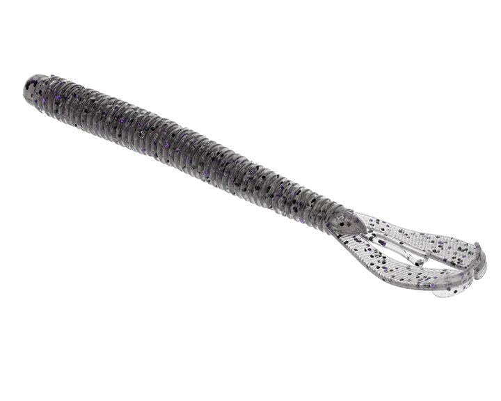 Strike King Rage Twin Tail Menace Worm Soft Bait Fishing Lure, 6", 2 Rage Flange Tails - color: Smoke Gold with Purple Flake