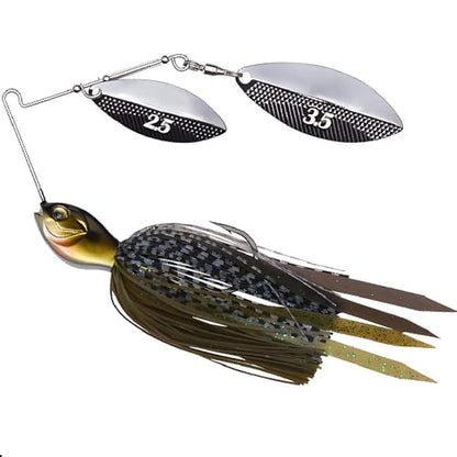 Spinnerbaits Fishing Lures, Bass Fishing Lures Weighted Spinner Baits Buzzbait, Hard Metal Lure Topwater Swimbait Jig for Trout Salmon Pike Bass Saltwater Freshwater Saltwater - color: D