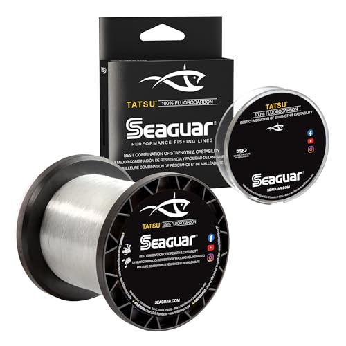 Seaguar Tatsu Fishing Line for Casting, & Live Bait, 100% Fluorocarbon, Clear, Multiple Sizes - size: 22lbs/1000yds