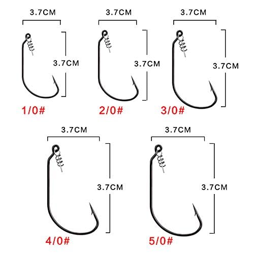 50pcs/Box Fishing Treble Hooks, High Carbon Steel Fishing Hooks Kit, Sharp & Round Bend Fishing Treble Hooks for Catfish Lures Baits Bass Fishing Accessories - color: Swimbait Hooks with Twistlock