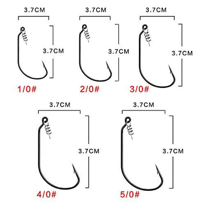 50pcs/Box Fishing Treble Hooks, High Carbon Steel Fishing Hooks Kit, Sharp & Round Bend Fishing Treble Hooks for Catfish Lures Baits Bass Fishing Accessories - color: Swimbait Hooks with Twistlock