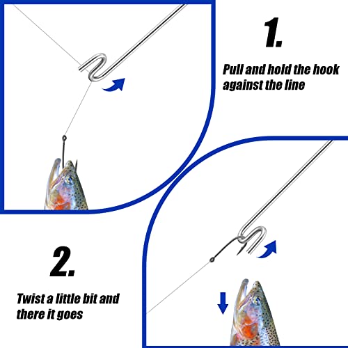 Sotiff 2 Pcs 12 in Stainless Steel Fish Hook Remover Tools Summer Fishing Hook Quick Removal Device Saltwater Dehooker Aluminum and Fish Dehooker for Fisherman - color: Blue