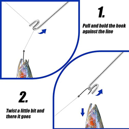 Sotiff 2 Pcs 12 in Stainless Steel Fish Hook Remover Tools Summer Fishing Hook Quick Removal Device Saltwater Dehooker Aluminum and Fish Dehooker for Fisherman - color: Blue
