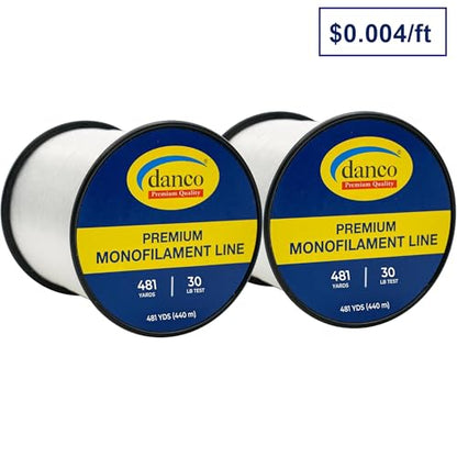 Monofilament Fishing Line | Jumbo Amount 2-1/4 lb Spools Value Pack - Low Memory and Stretch - Abrasion Resistant - Freshwater and Saltwater Fishing Line - size: 30 lb 481 yards per spool