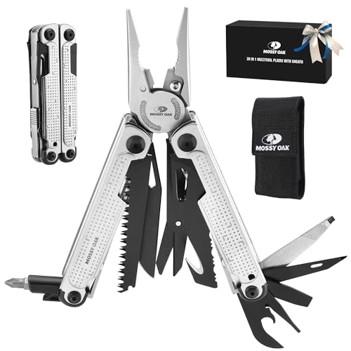 MOSSY OAK Multitool, 20-in-1 Stainless Steel Multi Tool Pliers, Self-locking Pliers with Sheath-Perfect for Outdoor, Survival, Camping, Hiking - style: 20-in-1 Self-Locking Pliers