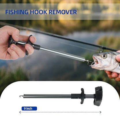 RAWILL Fishing Kit,Filleting Knife,Hook Remover,Fish Grip, Line Cutter,Fishing Scale, Pliers with Lanyards,Not Include Batteries - color: Black