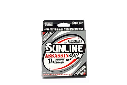 Sunline Assassin FC Fluorocarbon Fishing Line – 100% Fluorocarbon, P-Ion Technology, Multiple Line Weights & Spool Sizes - size: 17-Pound/ 225-Yards