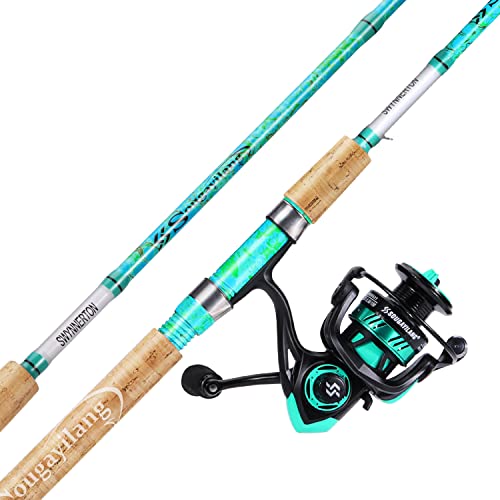 Sougayilang Fishing Rod and Reel Combo, 2-Piece 5-Foot 6-Inch Graphite & Fiberglass Rod, Durable and Strong, Quickset Anti-Reverse Fishing Reel (1Pack/2Pack) - color: Spinning Combo - 1 PACK