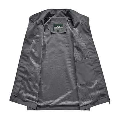 Mens Golf Vest Waterproof Fishing Shirt Zip Up Sleeveless Jacket with Pockets Outdoor Camping Hiking Shirts Travel Photo Vest - color: A06 Gray, size: Small