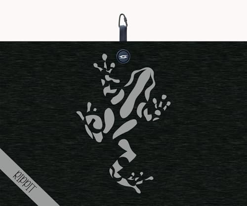 Rippit Magnetic Waffle Golf Towel – Large 16"x24" Microfiber Golf Club Ball Magnet Clip to Hang on Bag Cart Strong Premium Strength Ultra Absorbent Gear Men Gift (Rippit Black) - color: Rippit Black