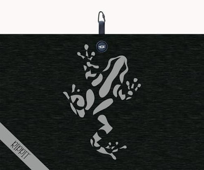 Rippit Magnetic Waffle Golf Towel – Large 16"x24" Microfiber Golf Club Ball Magnet Clip to Hang on Bag Cart Strong Premium Strength Ultra Absorbent Gear Men Gift (Rippit Black) - color: Rippit Black