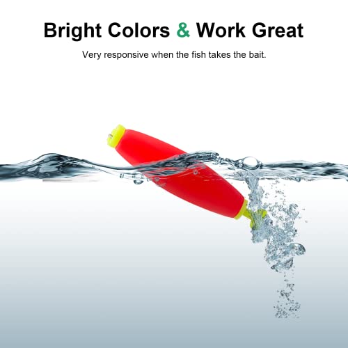 Fishing Bobber Slip Bobbers for Fishing 15 Pcs Foam Snap Weighted Floats Set Bobbers Fishing Tackle Accessories Fishing Supplies - color: C-Small+Large-Unweighted
