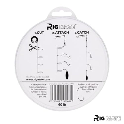 40 lb Pre-Tied Dropper Loop Rigs. Fishing Line Spool. Loops 18 Inches Apart with 5.5 Inch Loop Size. Perfect for Saltwater & Freshwater Fishing. Perfect for Snapper & Other Bottom Feeding Fish.