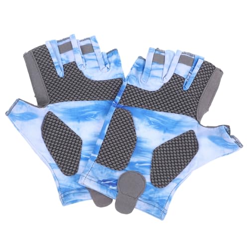 Homoyoyo Fishing Gloves Upf50+ Sun Protection Non-Slip Half Finger Gloves for Outdoor Fishing Breathable Cooling Fabric for Adults