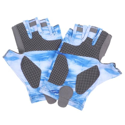 Homoyoyo Fishing Gloves Upf50+ Sun Protection Non-Slip Half Finger Gloves for Outdoor Fishing Breathable Cooling Fabric for Adults