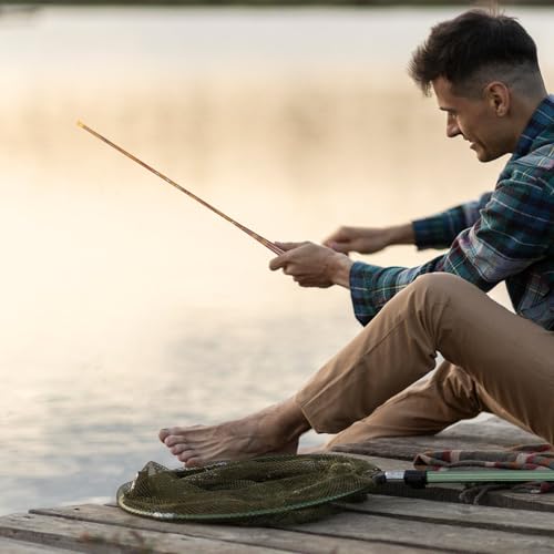 Vaguelly Telescopic Carbon Fiber Fishing Rod Ultra-Light Compact 1.8m Short Handheld Pole for Lake and Stream Winter Angling Backpacking Use