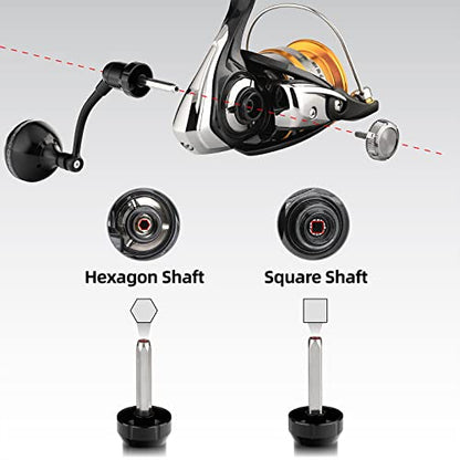 GOMEXUS Power Handle Compatible for Shimano Sedona FI Sahara FI Nexave FI Sienna FG Nasci FB Catana RC Spinning Reel Crank (Not for 22 Sahara FJ 21 Nasci FC) - color: Sahara FI (Old Version)