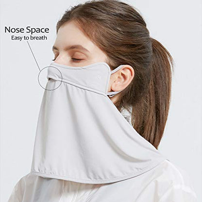 WRELS UPF 50+ Unisex Breathable Cooling Face Cover Sun UV Protection Earloop Neck Gaiter Scarf for Summer Outdoor Activities - color: Light Purple