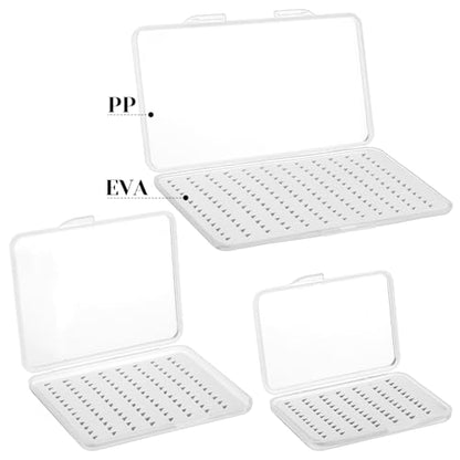 3 Pcs Fly Clear Boxes for Fly Fishing Jig Boxes 3 Sizes Thin PP Tackle Storage Case with High-density Foam Transparent Lid Waterproof Jig Lures Box Large Capacity