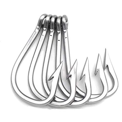 Saltwater Large Giant Shark,Tuna and Catfish Hooks Extra Strong Stainless Steel Fishing Hooks… - size: 10/0(pack of 5)