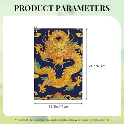 Tradition Dragon Design Golf Towel 16" X 24" with Clip Golfer Bags Accessories Gifts - color: Tradition Dragon Design