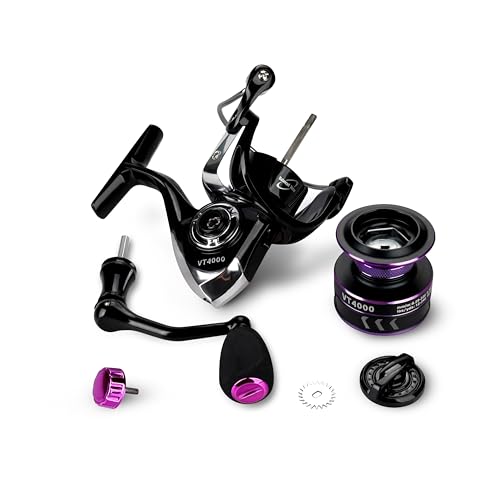 Rikimaru VT Spinning Reels, Carbon Fiber 30LBs Max Drag, 9+1 Shielded BB, Freshwater Spinning Fishing Reel, 5.1:1/6.2:1, 2000, 3000, 4000, 5000，6000, 7000 Series - size: VT-6000