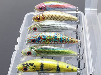Minnow Crankbait for Bass Fishing Bass Lure Jerkbait Fishing Lures and Tackle Box - color: HM219KB