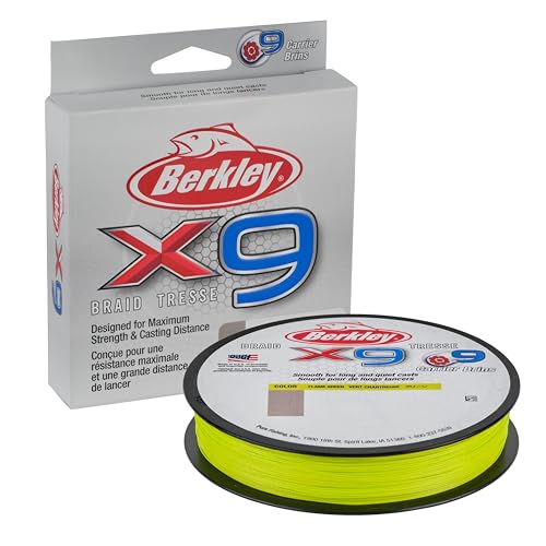 Berkley x9 Braid Fishing Line - color: Flame Green, size: 164yd, style: 15lb Test