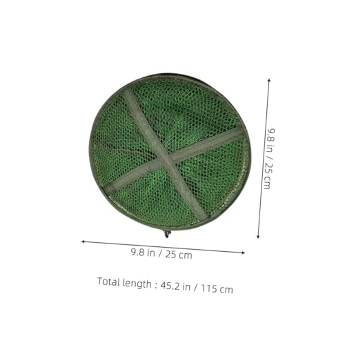 Foldable Collapsible Fishing Guard Net with Stainless Steel Anchors 25cm X 115cm, 2pcs Crab Keeping Basket for Kayak and Dock Fishing