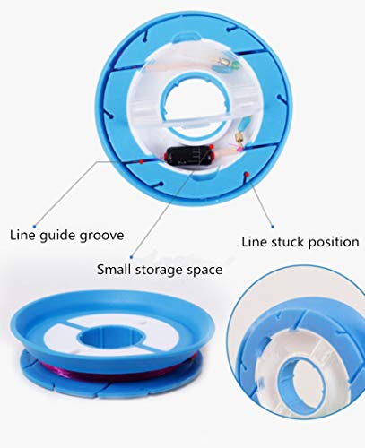 Toasis Fishing Snell Rig Holder Silicon Rubber Leader Line Spool Pack of 8pcs with Tackle Box