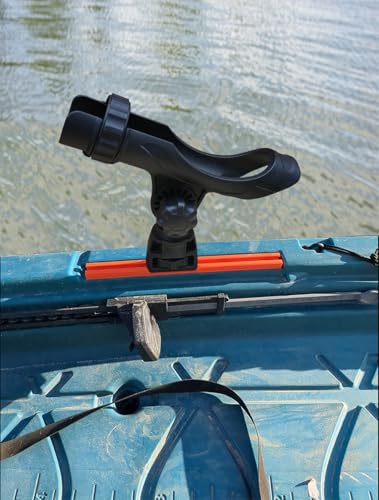 Brocraft Power Lock Rod Holder with Fishing Kayak Track Adaptor/Kayak Track Rod Holder - color: Standard