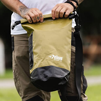Pelican Waterproof Dry Bag 10L/20L/30L - Reflective - Exodry - Waterproof - Keeps Gear Dry for Kayaking, Beach, Rafting and Fishing - color: OLIVE, size: 20L