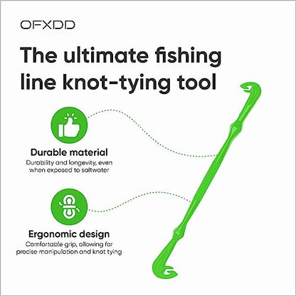 Loop Tyer - Hook Loop Tyer for Fishing - Plastic Fishing Line Knot Tying Tool, Green, 3 Pcs