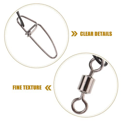OSALADI 10pcs Stainless Steel Wire Fishing Leaders 50cm High Strength Anti-bite Fishing Line with Swivels for Freshwater and Saltwater Accessories