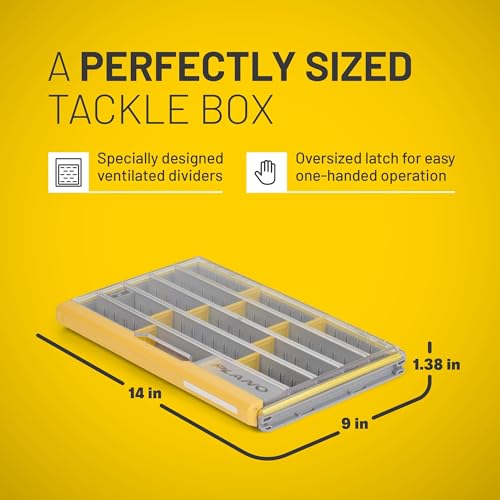 Plano EDGE 3700 Premium Thin Tackle Utility Box, Clear and Yellow, Waterproof and Rust-Resistant Bait and Tackle Box Storage Organization - style: 3700 Thin