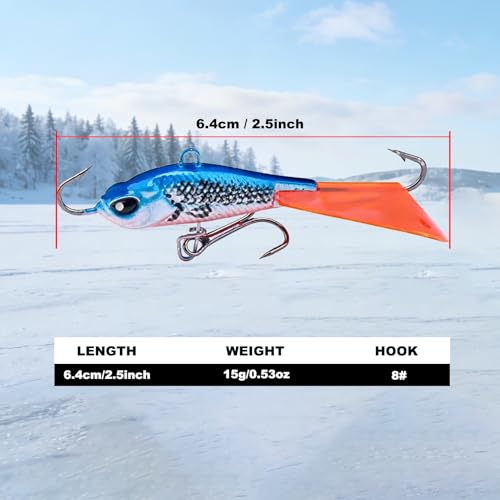 Ice Fishing Jigs Balancer Winter Fishing Lures Jigging Lures Head for Walleye Bluegill Pike Perch Ice Fishing Kits - color: 63MM 15G