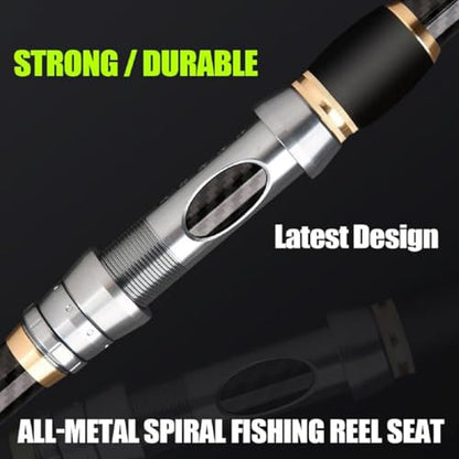 13Ft 14Ft 16.4Ft Telescopic Fishing Rod,1-7Oz,15-40LB Carbon Portable Spinning Fishing Pole, Boat Saltwater and Freshwater Surfcasting Baitcasting Rod, Long Distance Throwing Fishing Rod - size: 16.4 ft