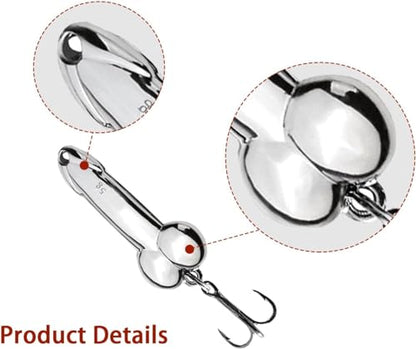 4Pcs Funny Fishing Lures Top Water Bass Fishing Lures with Hooks Fishing Spoons Lures for Freshwater and Saltwater, Unique Equipment Fishing Gifts for Men or Fish Lovers