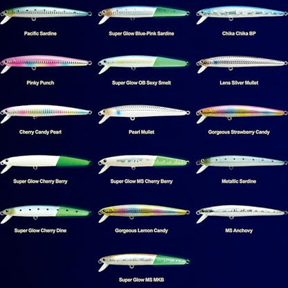 LUCKY CRAFT FlashMinnow 130MRS Saltwater Fishing Lures, Jerkbait for Halibut and Bass Fish, Slow Sinking 2-4ft, Surf Fishing Gear and Tackle Box Accessories - color: 614 Pacific Sardine