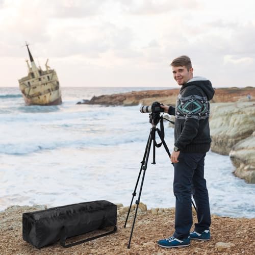 3 Pcs Tripod Carrying Case Bag Water Resistant Durable Lightweight Multifunctional Tripod Carrying Case with Heavy Duty Suit for Tent, Fishing Pole, Lights, Speakers, Cameras(Black,28 Inch) - size: 28 Inch