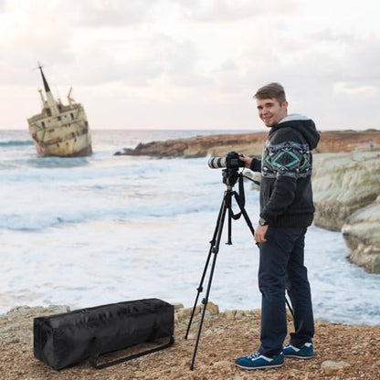 3 Pcs Tripod Carrying Case Bag Water Resistant Durable Lightweight Multifunctional Tripod Carrying Case with Heavy Duty Suit for Tent, Fishing Pole, Lights, Speakers, Cameras(Black,32 Inch)