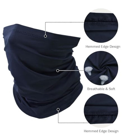 Fishing Neck Gaiter, Sun Protection Face Mask, Cooling Neck Shield Scarf Cycling Balaclava Bandana for Men and Women - color: Navy